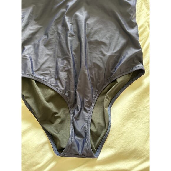 J. Crew Bow one-shoulder one-piece Navy Blue Size 18 - Picture 4 of 11